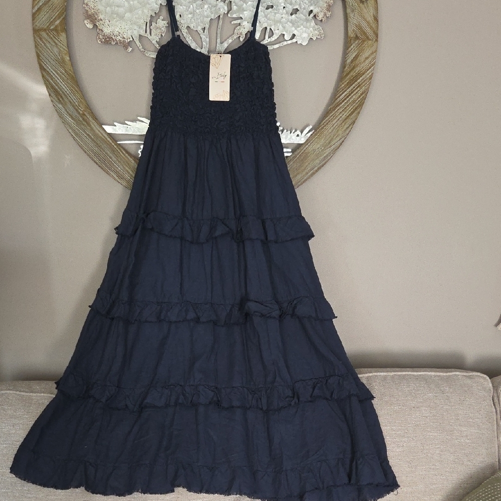 LINEN Navy Dress